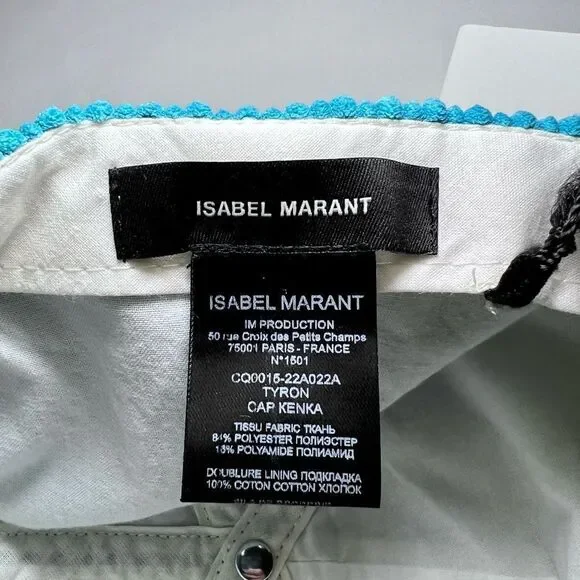Isabel Marant Tyron Corduroy Cap in Aqua
